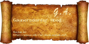 Gaunersdorfer Abod névjegykártya